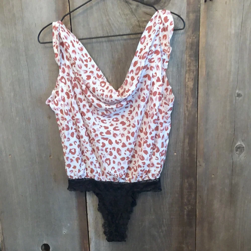 Free People Bare It All Bodysuit in Ivory Combo Size XS